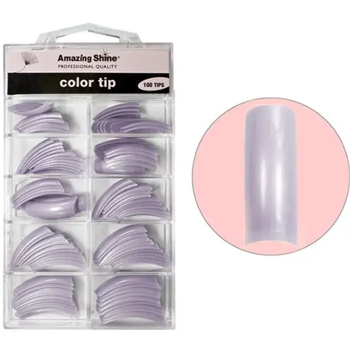Coloured false nails, 100pcs - Spray Purple, no.1 - 10