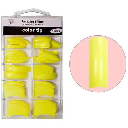 Nail tips, coloured, no.1 - 10 - Classic Yellow, 100pcs