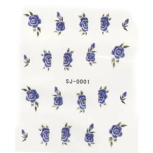 Water decal - blue flower with leaves