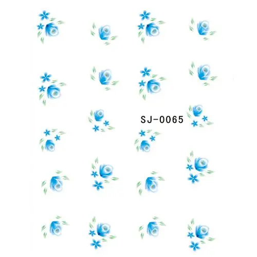 Small flowers - blue water decals