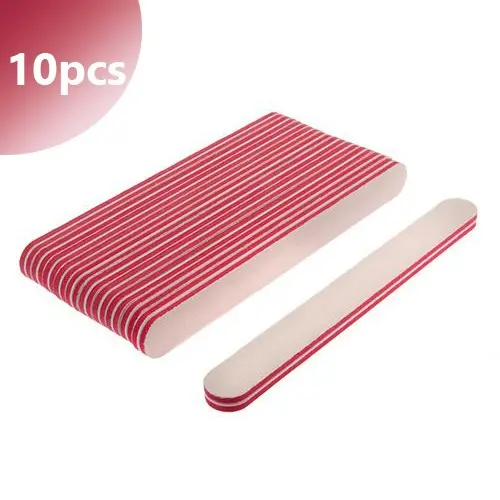 10pcs pack - Inginails White nail file - red, double centre, 80/80