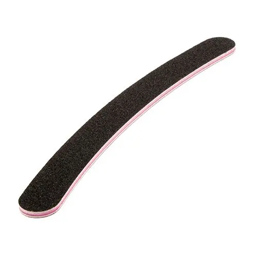 Inginails Black sanding file - banana shape, pink centre, 100/180