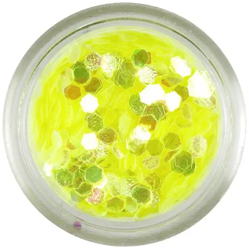 Hexagons, aqua elements - rich yellow