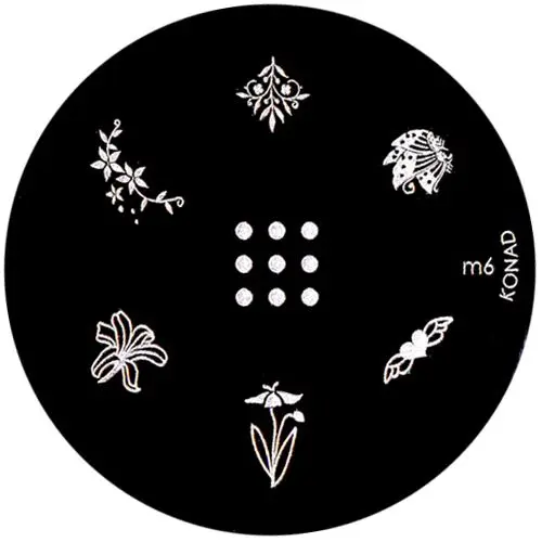 Nail stamping plate m6 - various patterns