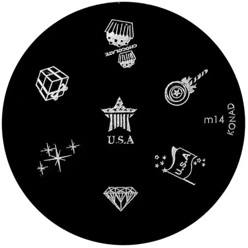 Nail stamping plate m14 - various motifs