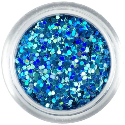Holographic hexagon - turquoise, 1mm