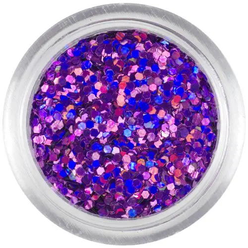 Pink-violet hexagon, 1mm - holographic
