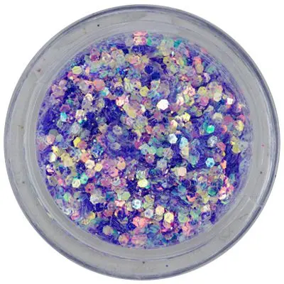 Light violet confetti, 1mm - hexagons in dust powder