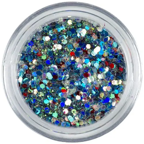 1mm coloured confetti - hexagons in green powder