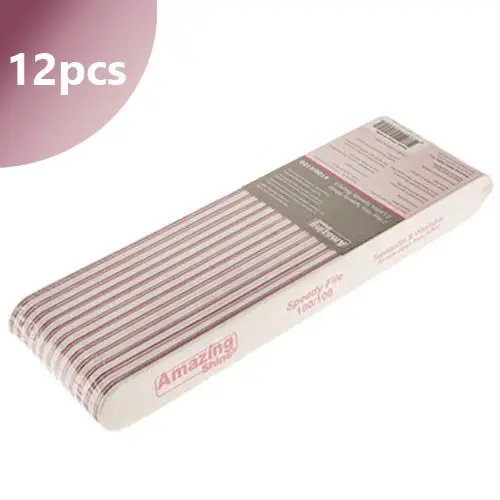 12pcs - Sanding file Profi Speedy white, pink centre 100/100