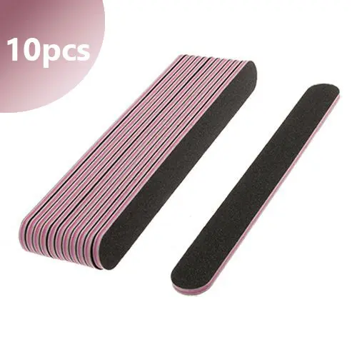 10pcs - Inginails Black sanding file with pink centre, 100/180 - straight