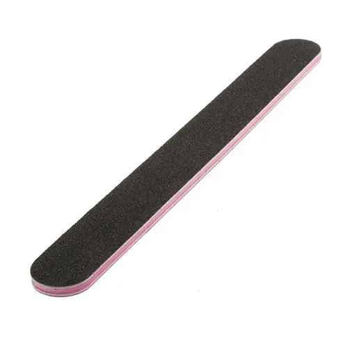 Inginails Black nail file with pink centre, straight - 100/180