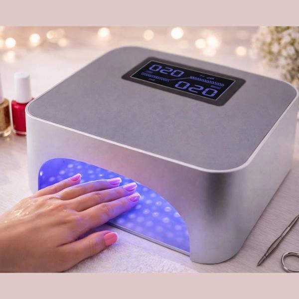 LED lamp EQ 36W - silver with LCD display, sensor, timer