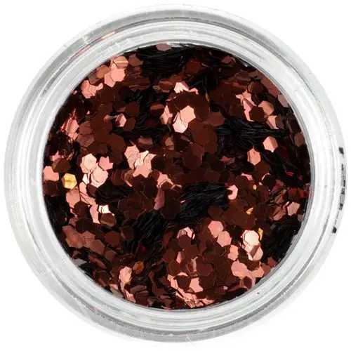 1mm decorative confetti - hexagons in the colour of copper