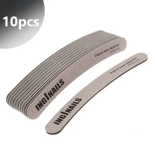 10pcs - Inginails Nail file zebra with black centre - banana, 150/150