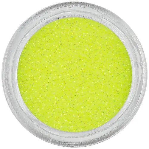 Neon yellow nail art dust powder with glitters, 5g