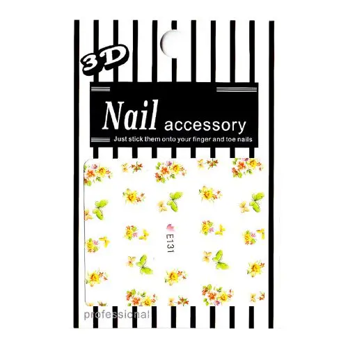 3D nail art stickers - flower bouquet and butterflies