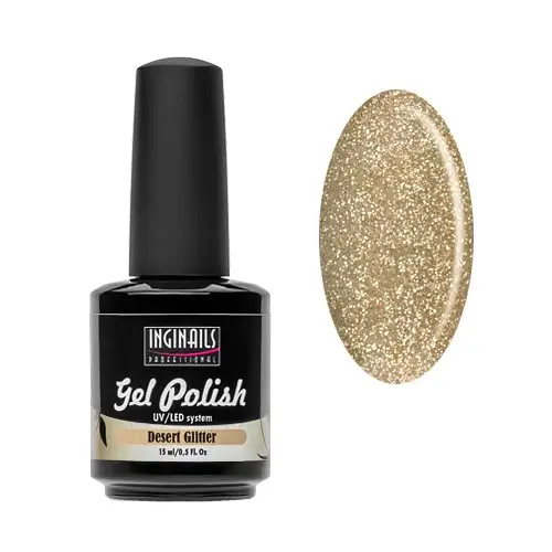 Glitrový UV gél/lak Inginails Professional - Desert Glitter 15ml