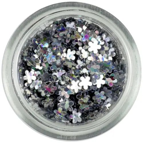 Small flower confetti – silver, hologram