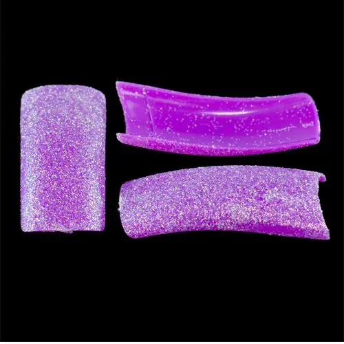 Glitter tips, 20pcs - purple
