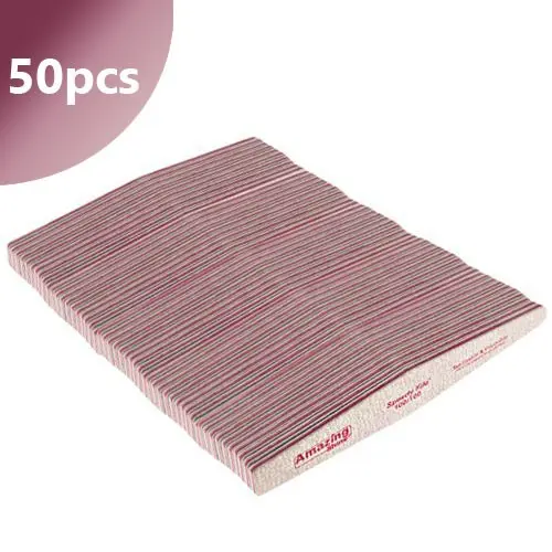 50pcs - Nail file Profi Speedy Diamond - zebra 100/100, pink centre