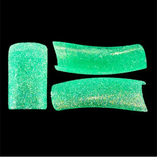 Glitter nail tips, 20pcs - green