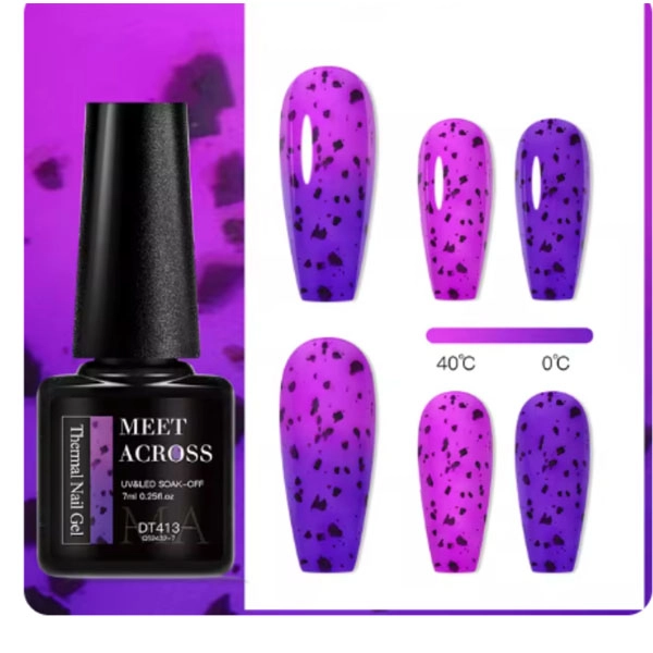 THERMO gel polish - Purple/Blue Dots DT413, 7 ml