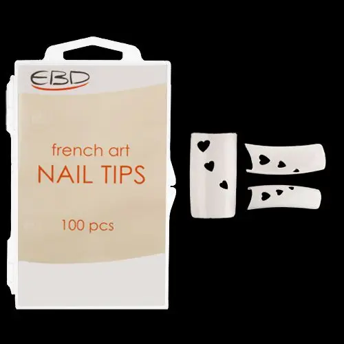 Nail tips mix 1-10, 100pcs box - Sensation Heart White
