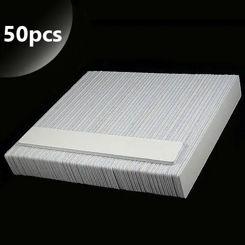 50pcs - Inginails Professional nail file, white rectangle 80/80