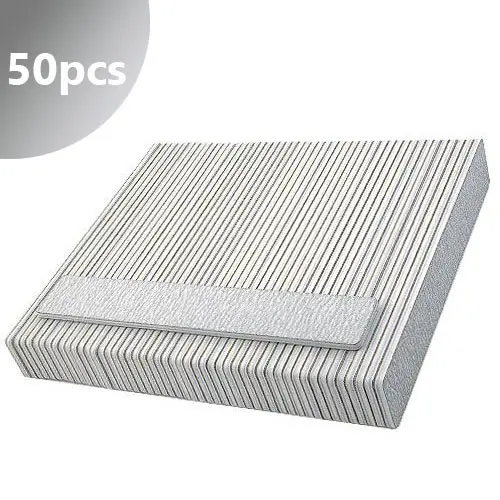50pcs - Inginails Professional nail file, zebra, rectangle 80/80