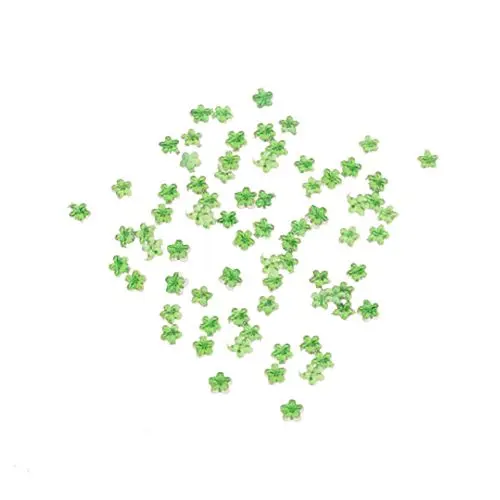 Green rhinestones, flowers - 50pcs