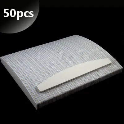 50pcs - Inginails White professional sanding file, half moon 80/80