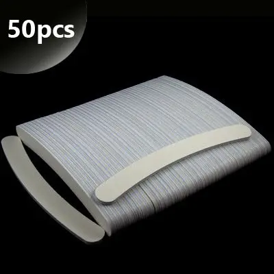 50pcs - Inginails Professional nail file, white banana 80/80