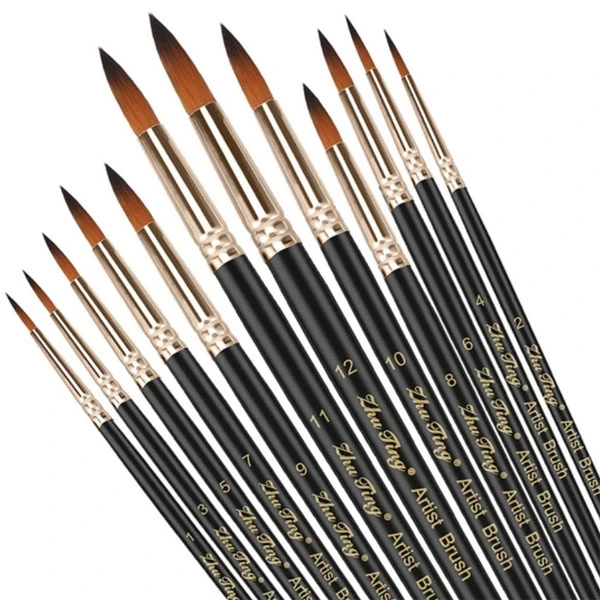 White set of modelling brushes for nails - 12pcs