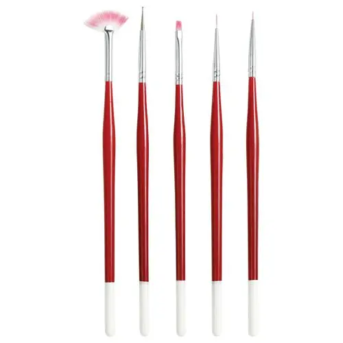 Nail brushes, 5pcs - red