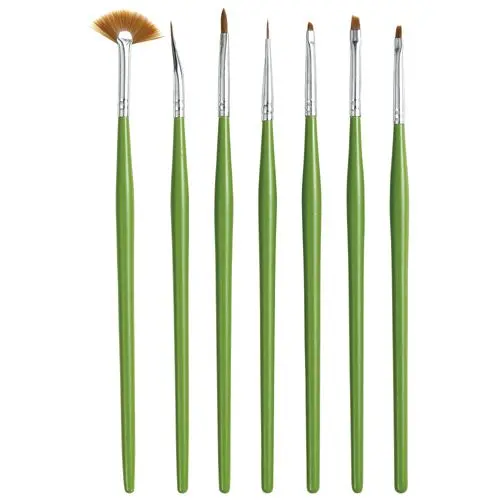 Nail brushes, 7pcs - light green