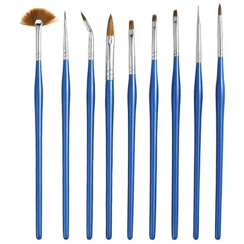 Nail brushes, 9pcs - blue