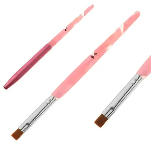 Modelling brush for gel, pink plexi handle - no.6
