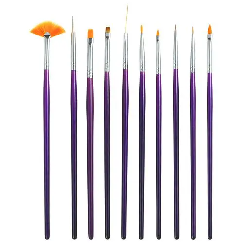 Dark purple set of modelling and decoration brushes - 10pcs