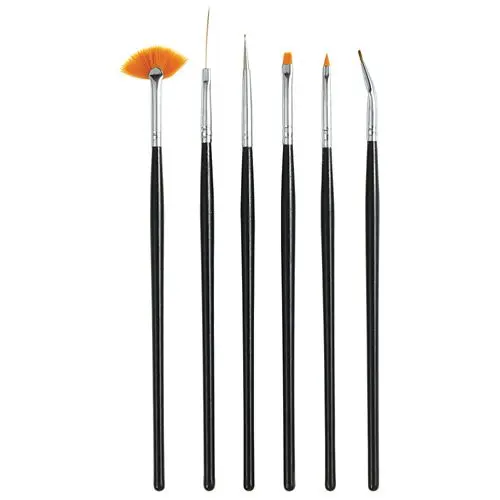 Nail brushes, 6pcs - black