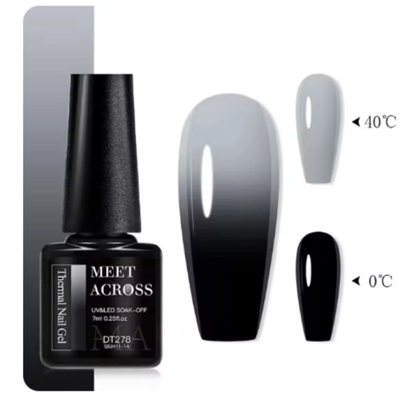 THERMO gel polish - Black/Gray DT278, 7 ml