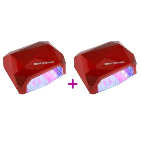 2 x combined LED + CCFL 36W UV lamp - red