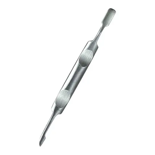 Two-sided nail cuticle pusher - silver colour, 12cm