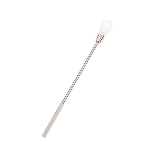 Nail cuticle pusher with clear crystal