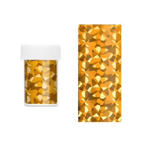 Decorative nail foil - gold with reflections of asymmetric shapes