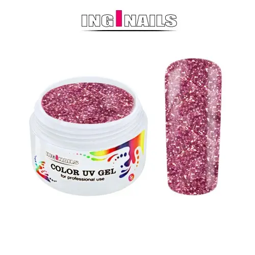 Coloured UV Gel Inginails 5g - Pink Glitter