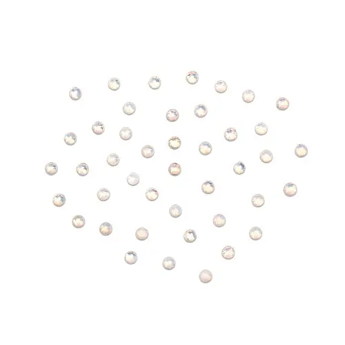 OPAL round rhinestones for nails - white, 50ks