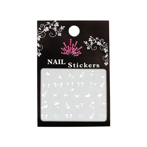 Water decals with motif of silver bows and hearts - Y-034