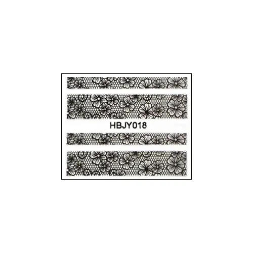 Water decals with black-white flower motifs in strip – HBJY018