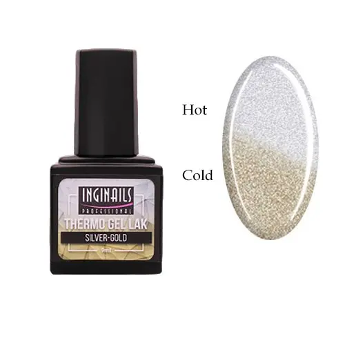 Coloured thermo gel polish Inginails Professional - Silver-Gold